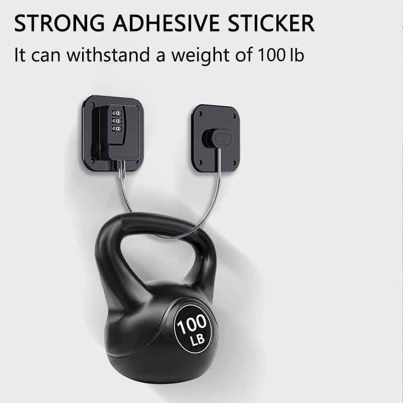 Refrigerator Lock (2 Pack), Heavy Duty Combination Fridge Lock, for Fridge, Cabinets, Window, Drawers and Child Safety Cabinet Locks, Strong Non-Marking Adhesive No Drilling (Black)