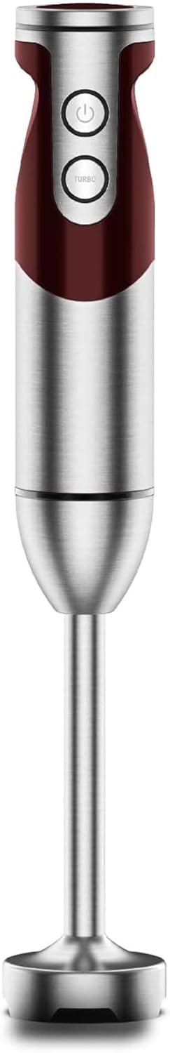 MEGAWISE new Hand Blender Series Single Hand Blender,no attachments,12-Speed,Includes Powerful Blender Stick- Easy to Clean and Perfect for Smoothies, and More (RED)