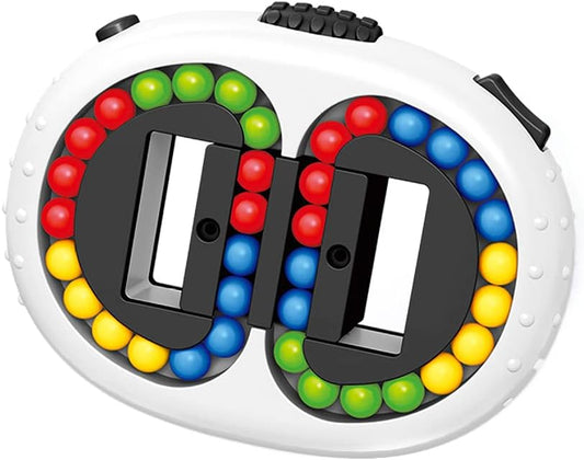 Rotating Magic Bean Cube Spinner Fidget Toys,Stress Relief Gifts Fidget Puzzles for Adults Kids,Anxiety Relief Learning & Education Toys,Double Flip Handheld Puzzle Cube Toys(White)