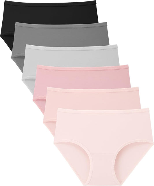 BAMBOO COOL Girls Underwear Kids Soft Skin-friendly Panties Breathable Lightweight Briefs For Teens 6-14 Years 6 Pack