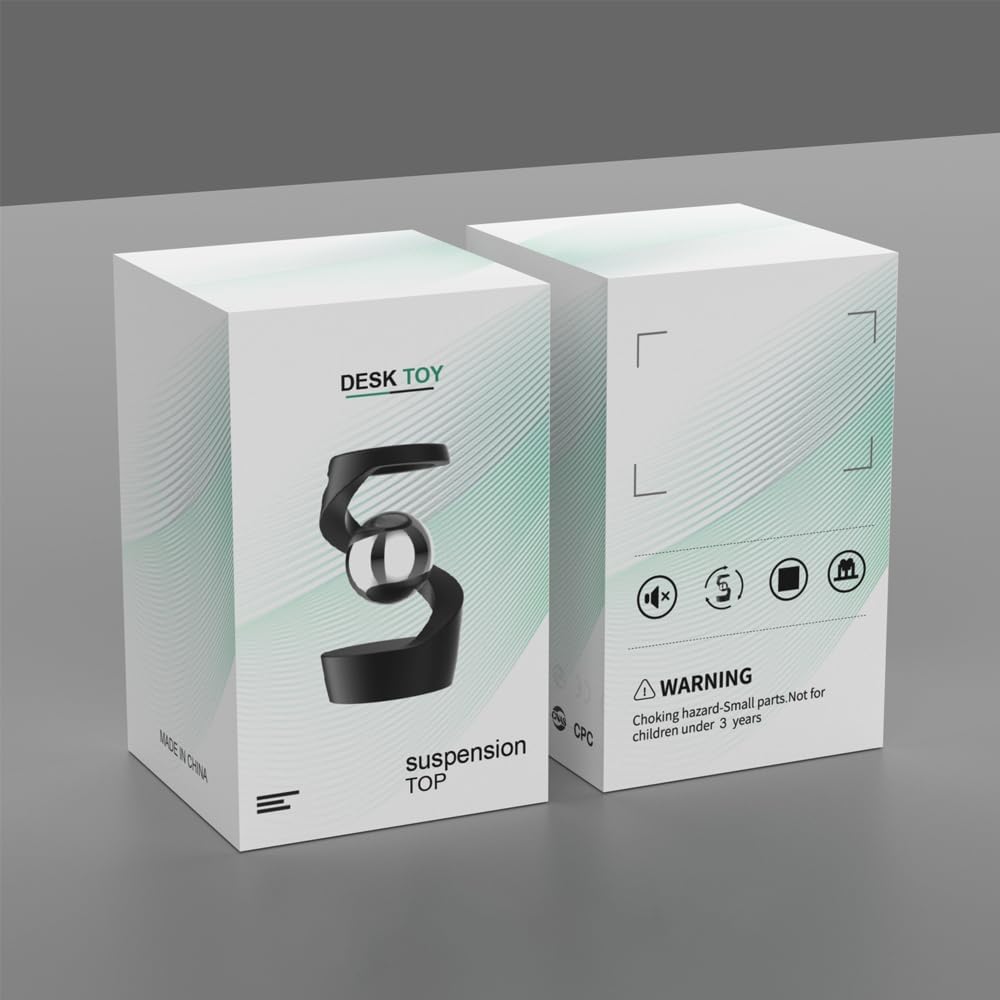 Aerospace Aluminum Adult Fidget Spinner: Optical Illusion Desk Toy, Gravity-Defying Metallic Shape, Stainless Steel Sphere, Stress Relief Kinetic Sculpture (Silver Golden)