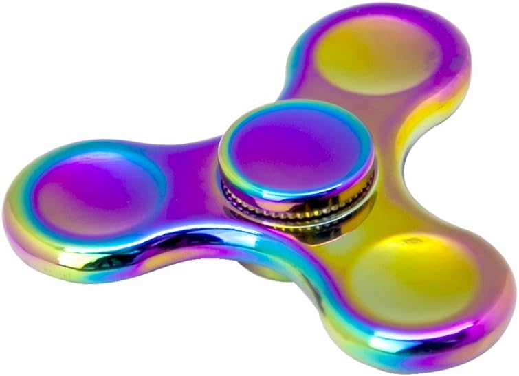 Rainbow Fidget Spinner - Metal Stainless Steel Figit Hand Toy for Kids and Adult (Round)