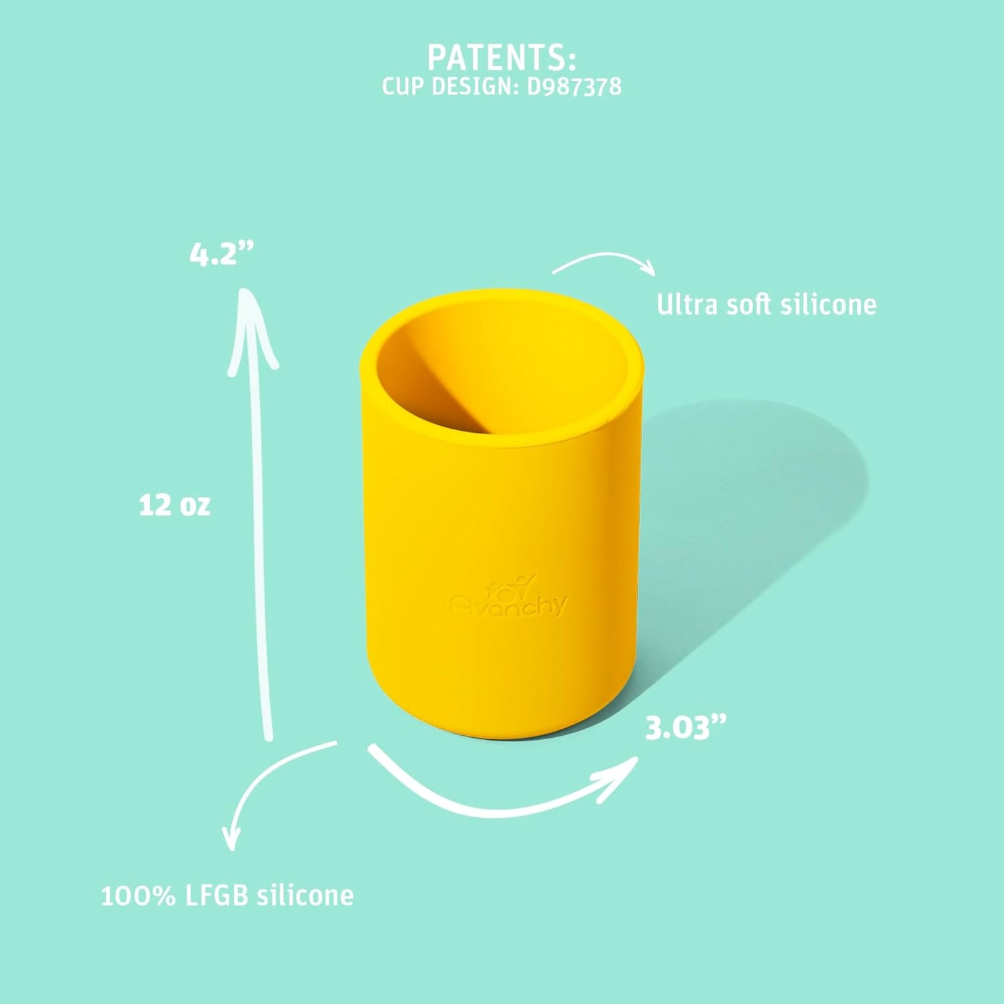 Avanchy Silicone Training Cup – 12 oz Open Cup for Toddlers and Infants – Ideal for Baby Led Weaning and Transitioning from Bottles, Pink