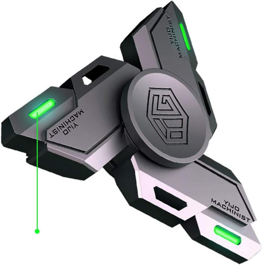 Fidget Spinners, Spinner Gifts for Adults and Kids, Stress Anxiety ADHD Relief Figets Toy, Metal Finger Hand Toy with Luminous Light, Absorb Solar Light Then Release in Dark