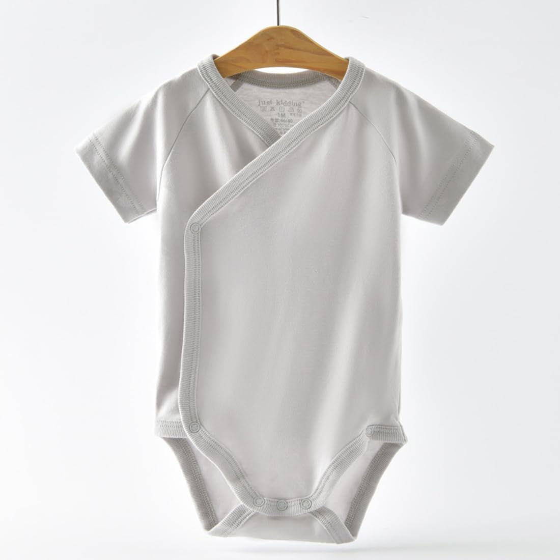 Baby Boys Girls Short Sleeves Kimono Clothes Cotton Baby Side-Snap Bodysuit Pack of Baby Layette Set