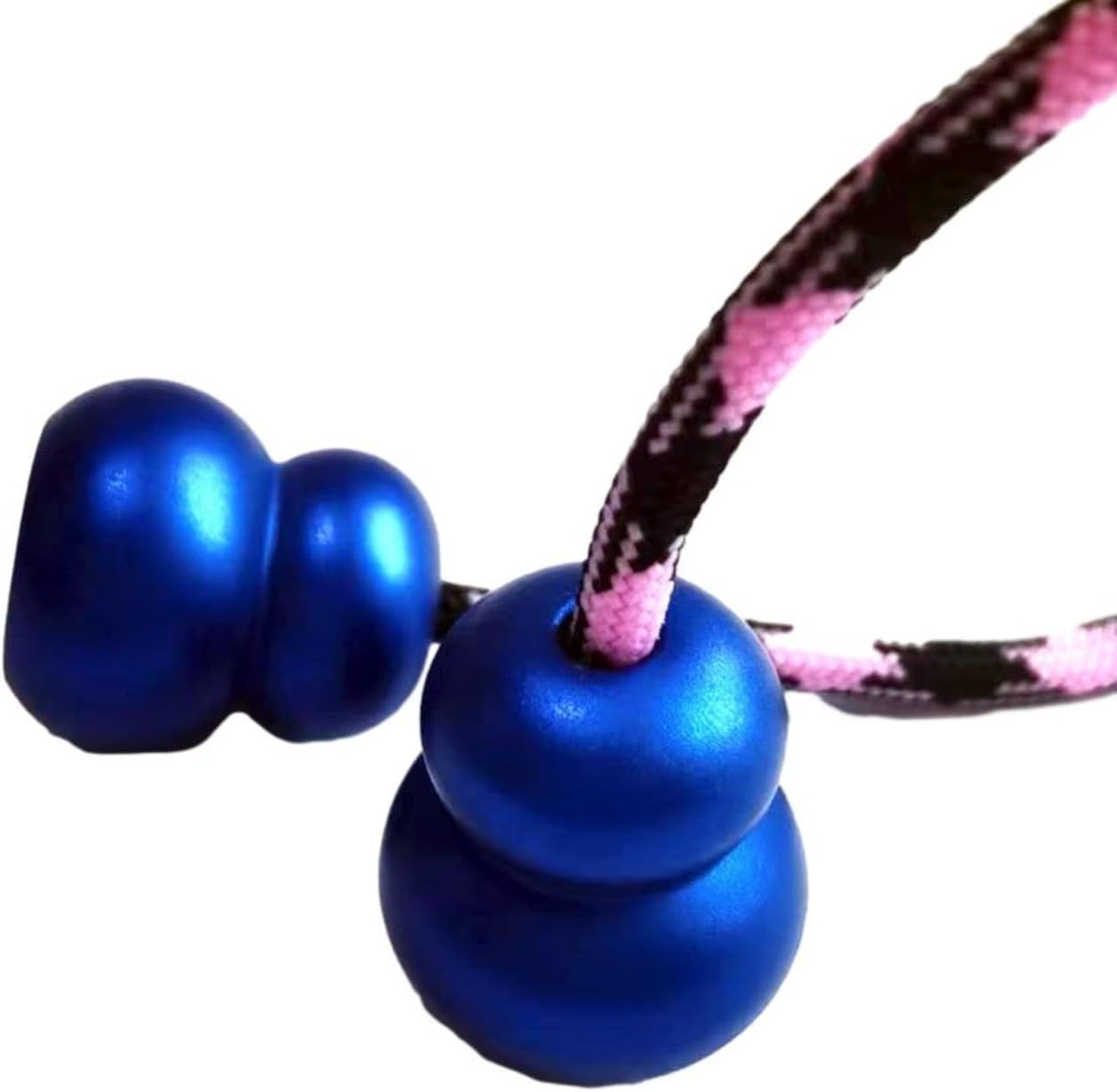 Begleri Fidget Beads, Aluminum Alloy- Practicing EDC Knuckle Finger Skill, Stress Relief Toy for Adult Relieve Anxiety Worry/with Replaceable Rope (Blue)