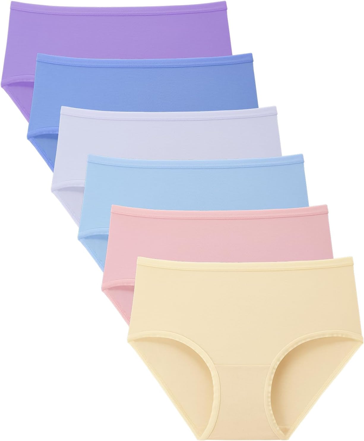 BAMBOO COOL Girls Underwear Kids Soft Skin-friendly Panties Breathable Lightweight Briefs For Teens 6-14 Years 6 Pack