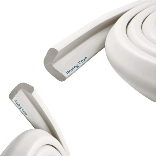 Roving Cove HeftyFit Edge Protector for Baby Proofing (9ft Large Edge Only), Heavy-Duty Soft Furniture Edge Bumper Guards, Desk Edge Cushion, Wall Corner Covers, 3M Adhesive, Oyster White (Off White)