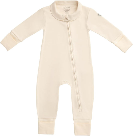 MON CHOU Convertible Footie Pajamas - Soft Organic Cotton Baby Pajamas - 100% Pima Cotton PJ’s & Luxury Newborn Sleepers