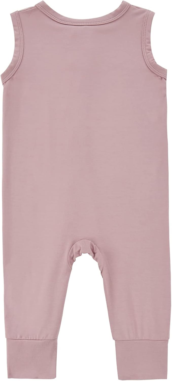 Baby Sleeveless Romper Zipper Toddler Summer Jumpsuit Rayon Outfits Infant Footless Pajamas 0-24m