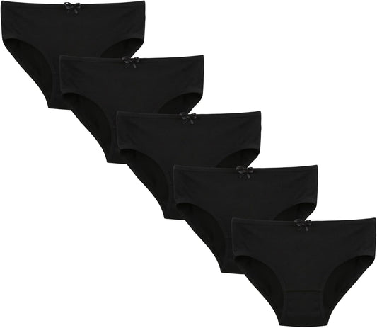 Donella Girls' Soft Cotton Underwear - Kids Bikini Brief Panties for Girls and Toddlers 5-Pack, Age: 2-15