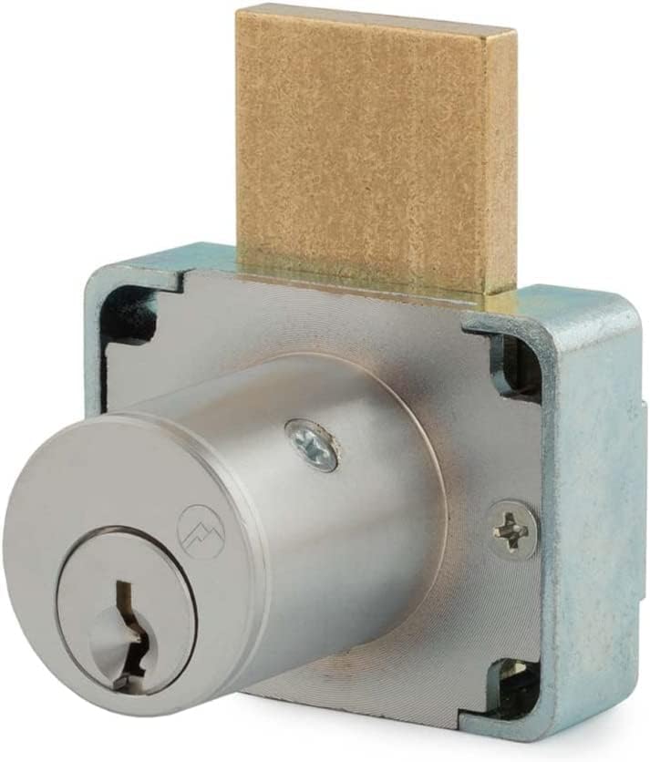 200DW Deadbolt Lock | 7/8" Chrome Key Lock US26D | NATL KA101 Easily Rekeyable Drawer Lock, Keyed Alike | Grade 1 Drawer Locks | Vertical Deadbolt Lock | Door Lock for Drawers