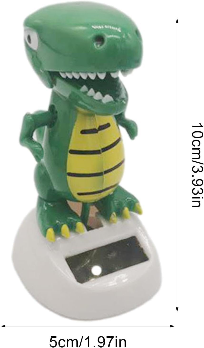 Green Solar Powered Dancing Dinosaur，Swinging Dancer Toy,No Battery Required,Desk and Dashboard Decor Home Decor Birthday Gifts Solar Power Kits Learning and Education，Car Bobble Head Dashboard