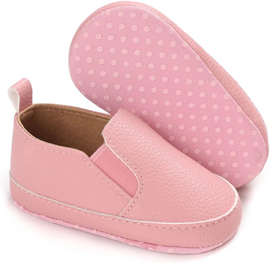 LONSOEN Baby Girls Boys Loafers Prewalker Dress Crib Shoes