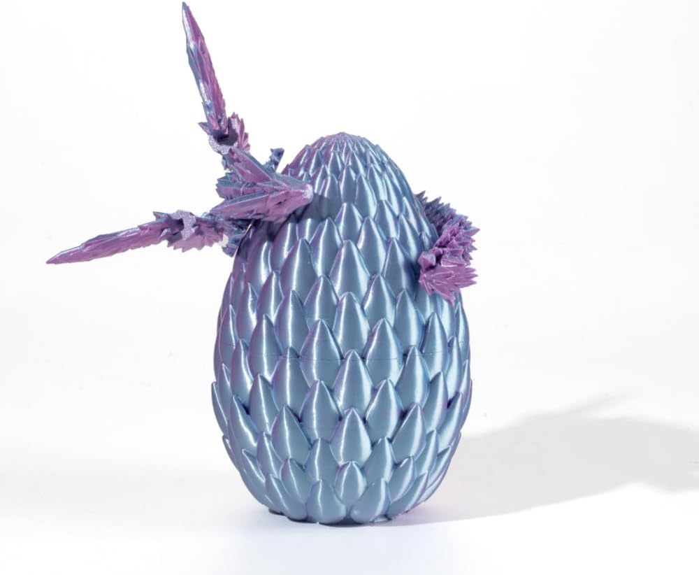 GerRit 3D Printed Dragon，Crystal Dragon，3D Printed Stuff，Dragon Fidget Toy，3D Dragon Eggs with Dragon Inside，Home Office Decoration, Administrative Desk Toys (Blue)