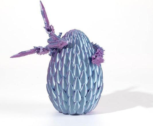 GerRit 3D Printed Dragon，Crystal Dragon，3D Printed Stuff，Dragon Fidget Toy，3D Dragon Eggs with Dragon Inside，Home Office Decoration, Administrative Desk Toys (Blue)