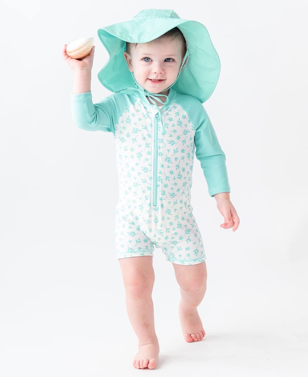 RUGGEDBUTTS Baby/Toddler Boy Swimsuit, One Piece Zipper Rash Guard Sunsuit with UPF 50+ Sun Protection