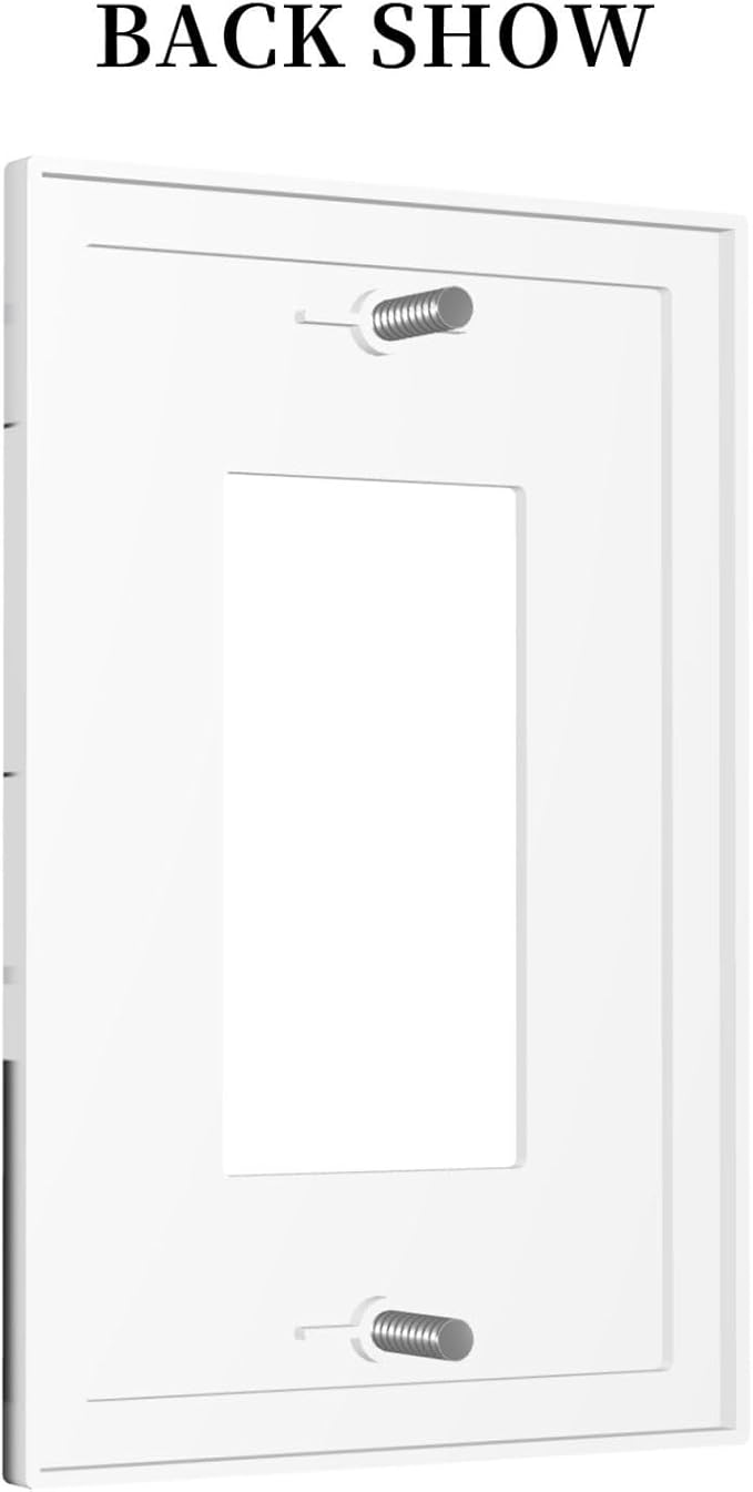 1 Gang Single GFCI/Decorator Rocker Outlet Light Switch Wall Plate Cover Modern Mid Century Aesthetics Abstract Geometric Black and White Grey Gray Decorative One Device Electrical Faceplate Dimmer