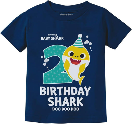 Baby Shark 2nd Birthday Shirt - Toddler Outfit for 2 Year Old Boy or Girl - Cute Kids Party Tee