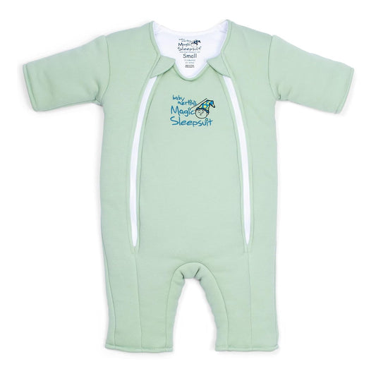 Magic Sleepsuit Baby Merlin's Cotton Baby Swaddle Transition Product - Soft and Cozy Design, Double Zipper for Easy Diaper Changes, Promotes Safe Sleep, 3-6 Months - Sage Green - Large 18-21lbs