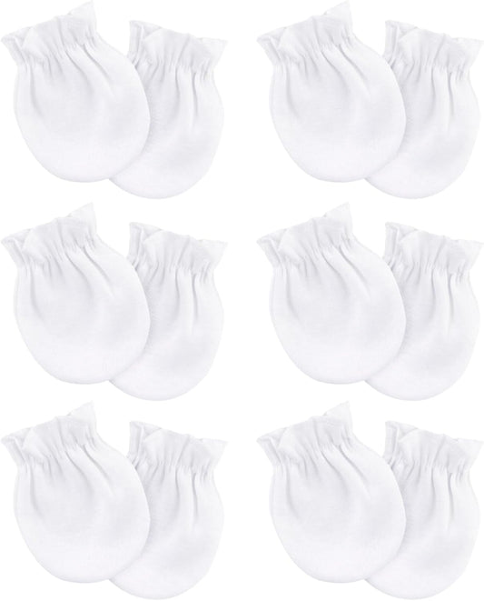 Newborn Baby Mittens No Scratch Cotton Elastic Wrist Gloves Infant Toddler Mittens for Baby Boy Girl 0-6 Months
