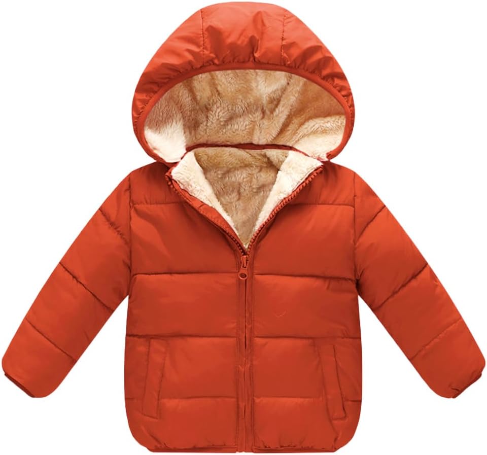 Baby Girls Boys' Winter Fleece Jackets With Hooded Toddler Cotton Dress Warm Lined Coat Outer Clothing