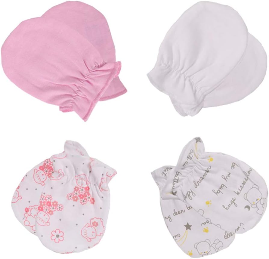 Unisex Baby Cotton Scratch Mittens For Newborn Baby Boys Girls Mittens Accessory 0-6 Months
