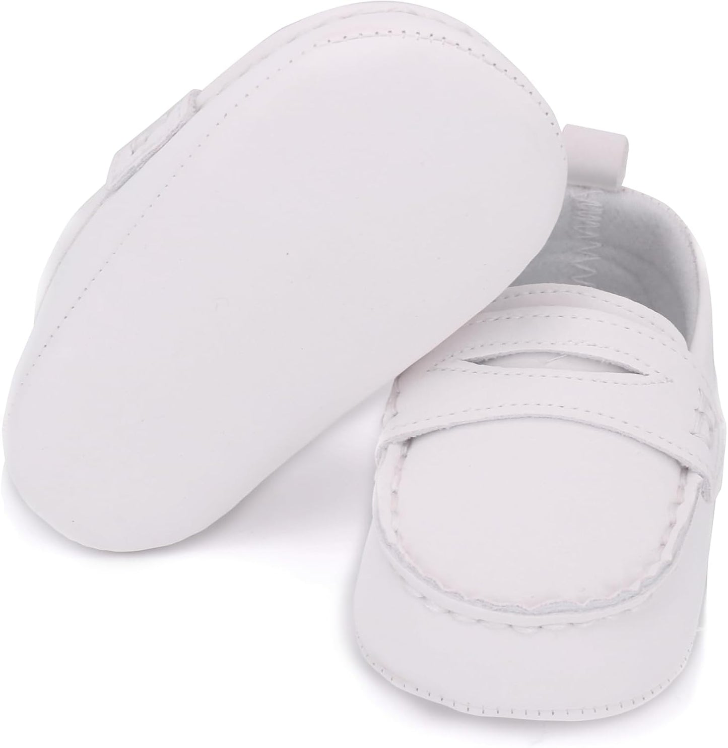 LONSOEN Baby Girls Boys Loafers Prewalker Dress Crib Shoes
