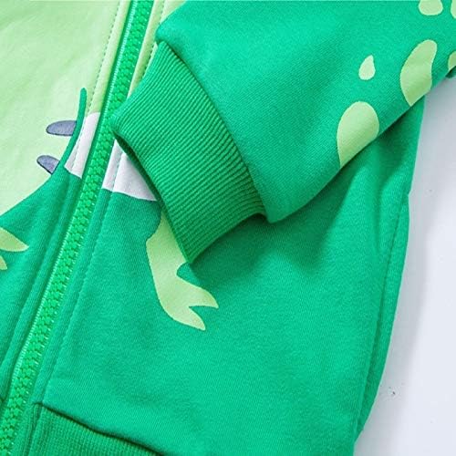 Toddler Boys Full Zip Dinosaur Hoodies Comfortable Sweatshirt