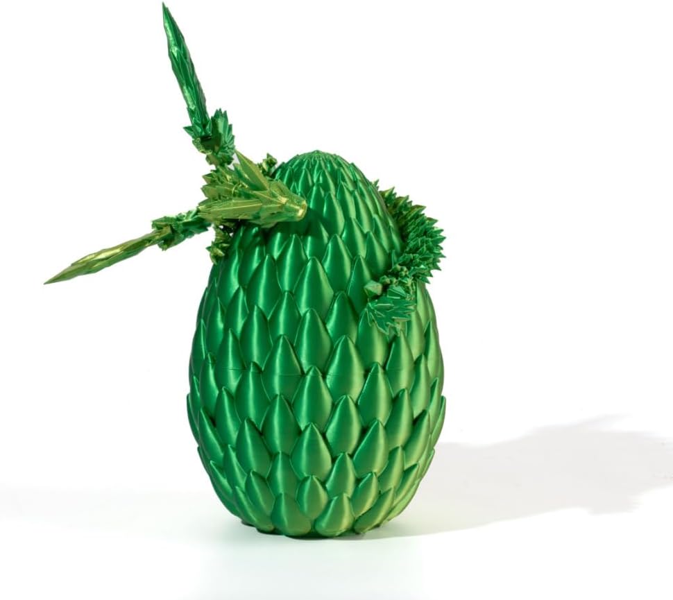 GeRRiT 3D Printed Dragon，Crystal Dragon，3D Printed Stuff，Dragon Fidget Toy，3D Dragon Eggs with Dragon Inside，Home Office Decoration, Administrative Desk Toys (Dream Green)