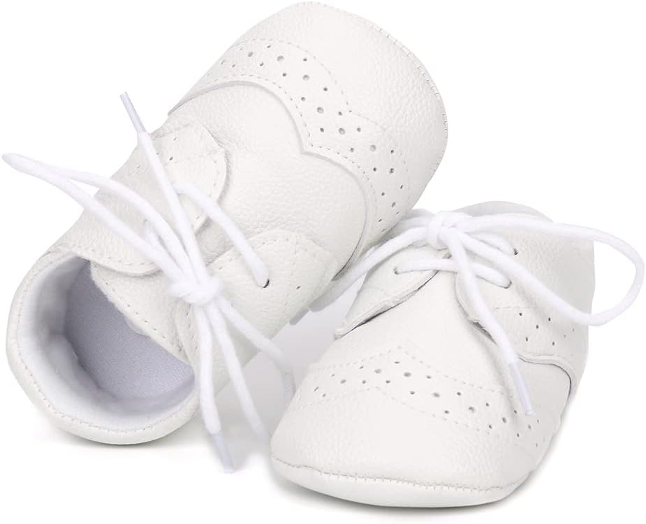 LONSOEN Baby Girls Boys Loafers Prewalker Dress Crib Shoes