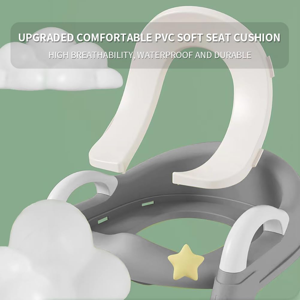 Potty Training Toilet Seat For Boys Girls, Toddler Toilet Seat With Step Stool Ladder, Foldable Toddler Potty Seat For Toilet With Non-Slip Design, Adjustable Height