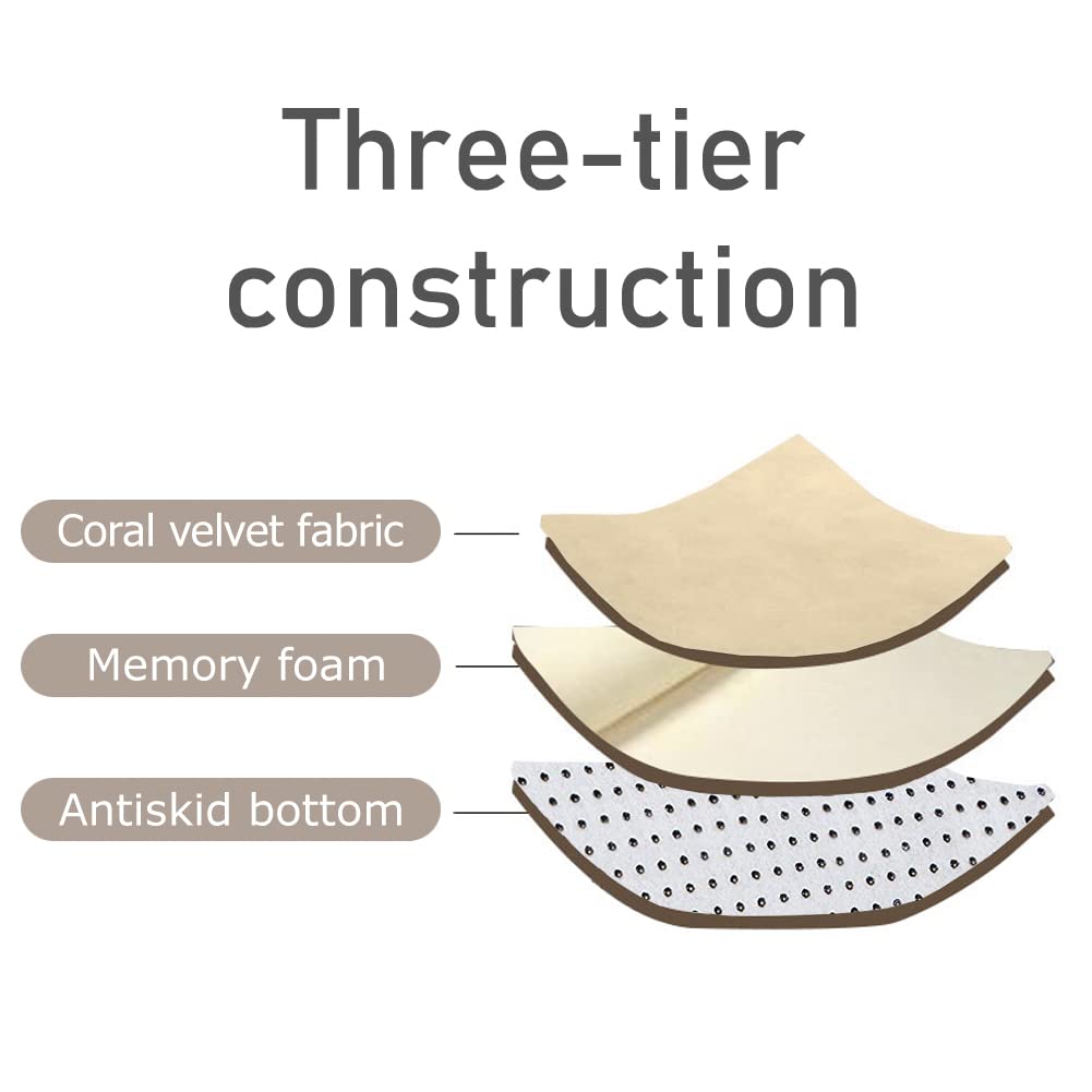 Loartee Coral Velvet Crawling Rug (5.0'x 6'8", Brown) for Toddler Children Play Area Rug Yoga Mat Exercise Pad