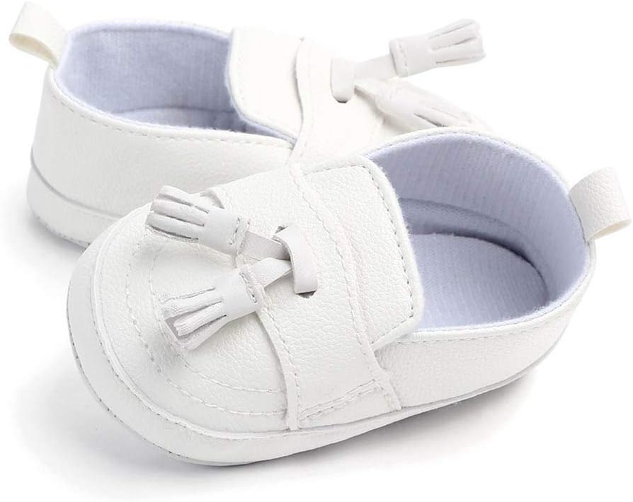 LONSOEN Baby Girls Boys Loafers Prewalker Dress Crib Shoes