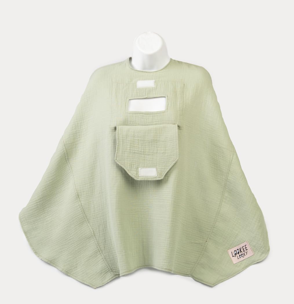 Muslin Nursing Cover for Baby Breastfeeding – with Peekaboo Window -100% Breathable Cotton Privacy Nursing Shawl - Multiuse Apron for Moms
