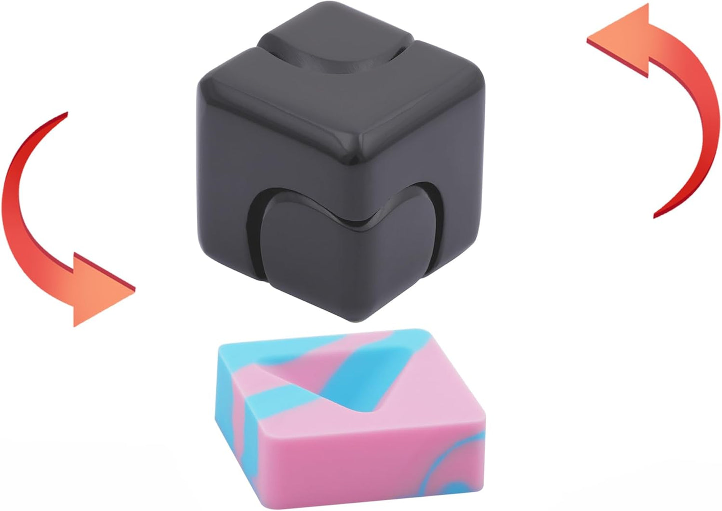Desk-Fidget-Toys Spinner-Cube: Cool-Gadgets Metal Kinetic-Desk-Toys Office EDC-Toy with Silicone Base, ADHD Tools Cool-Stuff Thing Stress Relief Toy Gift for Kids Children Teens Adults Christmas