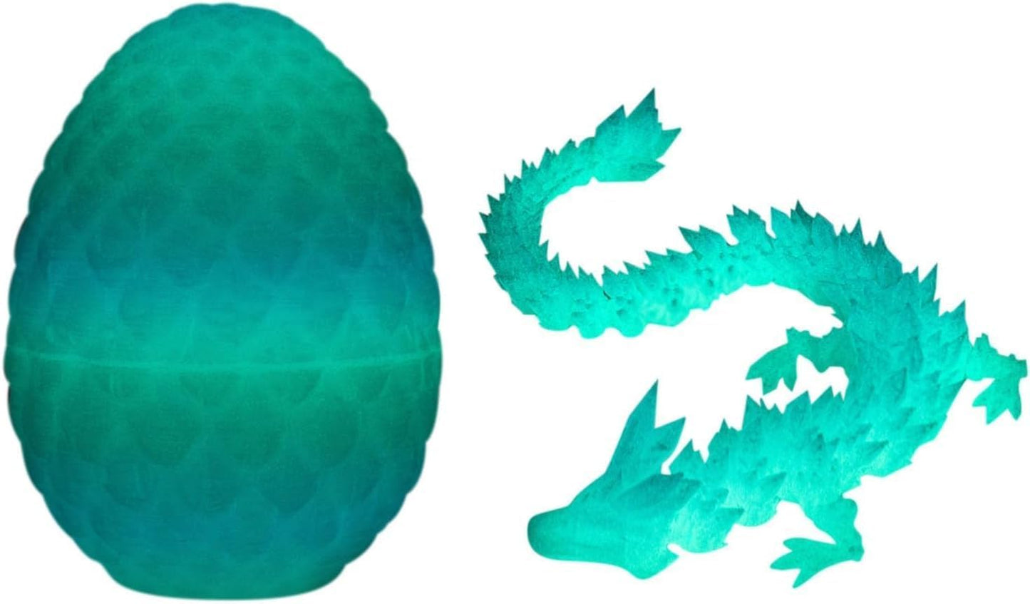 Executive Desk Toys Easter Egg, 3D Printed Dragon, 3D Dragon Eggs with Dragon Inside, Dragon Toy Dragon Egg Fidget Toy, Fidget Toys for Autism/ADHD (Luminous)