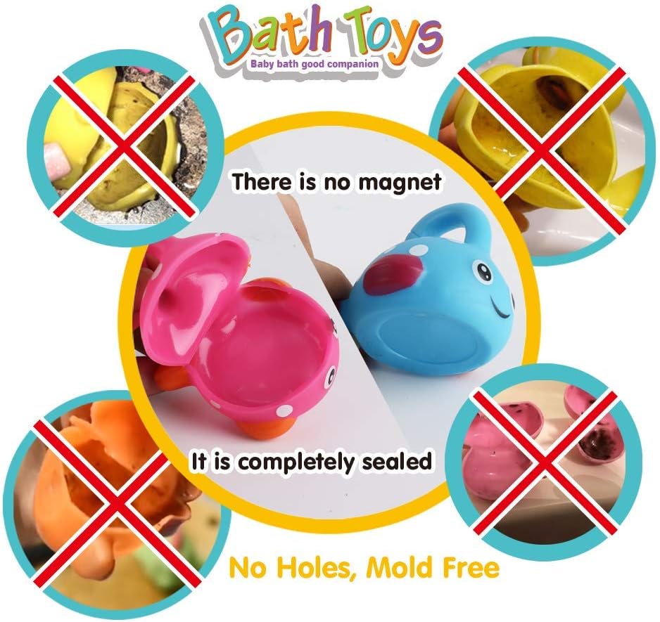 Dwi Dowellin Bath Toys Fishing Games Swimming Whales Bath Time Bathtub Toy for Toddlers Baby Kids Infant Fish Set Age 18months and up