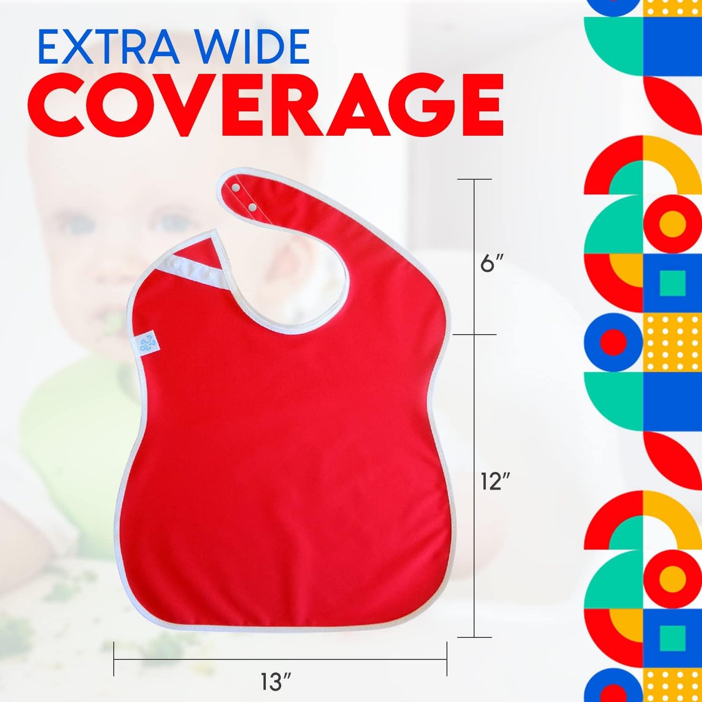 Large Waterproof Bibs Primary Collection - 4pk, 12pk, 48pk