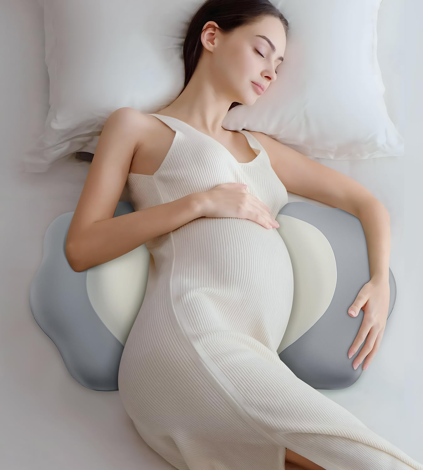 Pregnancy Pillows for Sleeping, Memory Foam Maternity Pillow Support for Back Belly HIPS, Adjustable Travel Wedge Pillow for Pregnant Women, Side Spleeping Pregnant Pillows with Cooling Pillowcase