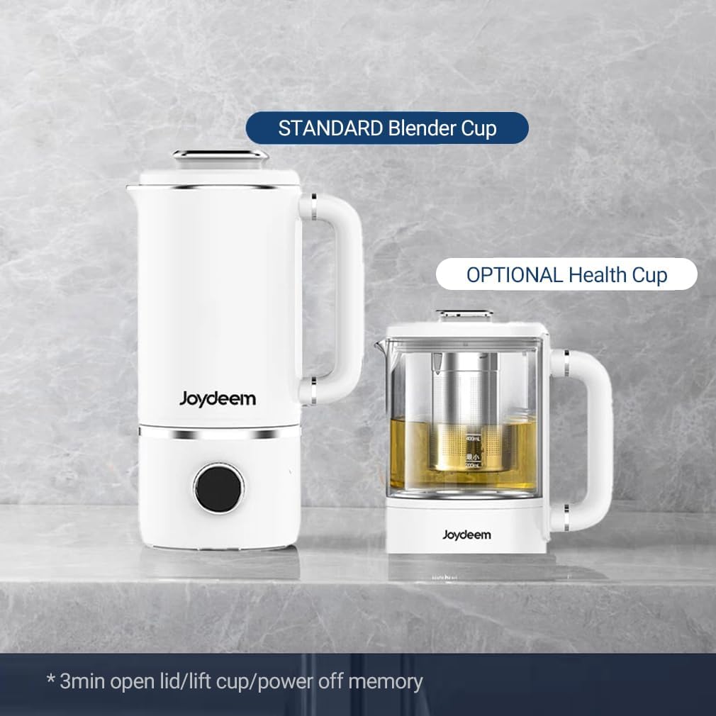 Joydeem JD-PB8200 Compact Blender with 10 Menus, Quiet Cooking Blender for Soymilk, Paste & Juice, 304 Stainless Steel, 12H Preset, 600ml