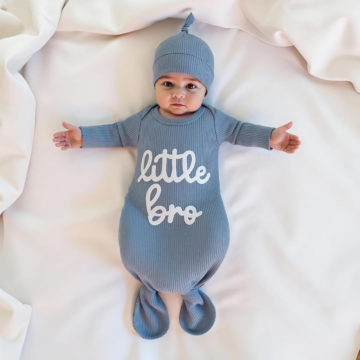 Newborn Boy Girl Coming Home Outfit Baby Infant Sleeper Gown Nightgown Outfits Cute Fall Winter Pajamas and Hat