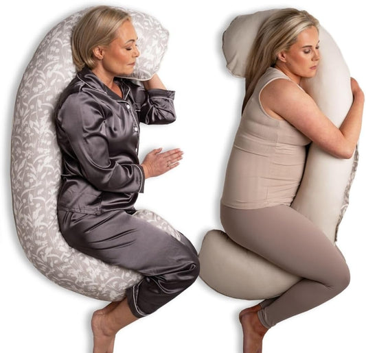 BellaMoon C Shaped Pregnancy Pillow for Sleeping (55 Inch) Maternity Body Pillow with Cooling Cover Soft Support for Women, Back, Legs, Belly C Pillow for Side Sleeping & Full Body Pillows for Adults