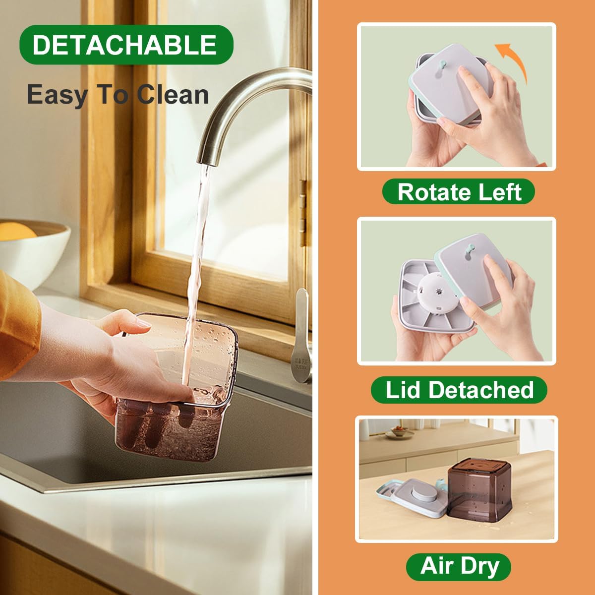 Formula Container, 1700Ml/730g Airtight Formula Dispenser, One Button Handy Pop Up Food Containers Milk Powder Container, BPA-Free Food Storage Containers with Lids, Scoop and Scraper, Dark Brown