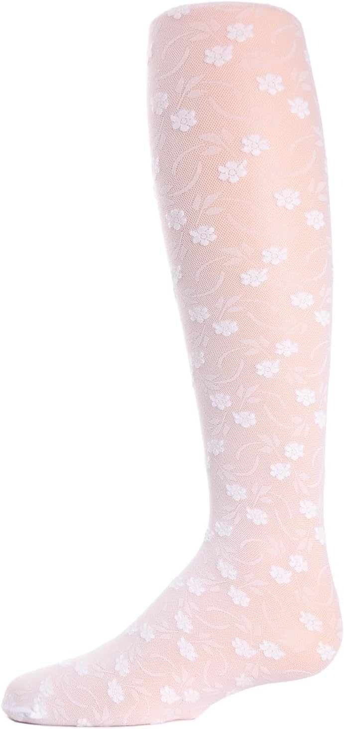 MeMoi Infant Sweet Blossoms Sheer Raised Floral Print Tights