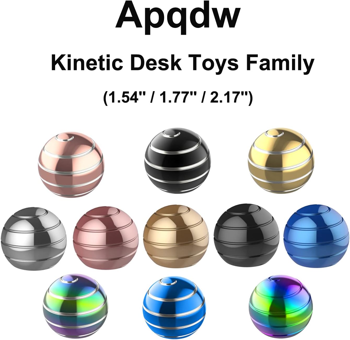 Kinetic Desk Toys for Office for Adults, 2.17'' Metal ADHD Fidget Toys for Adults, Optical Illusion Toys Ball for Anti Anxiety (55MM, Black A)