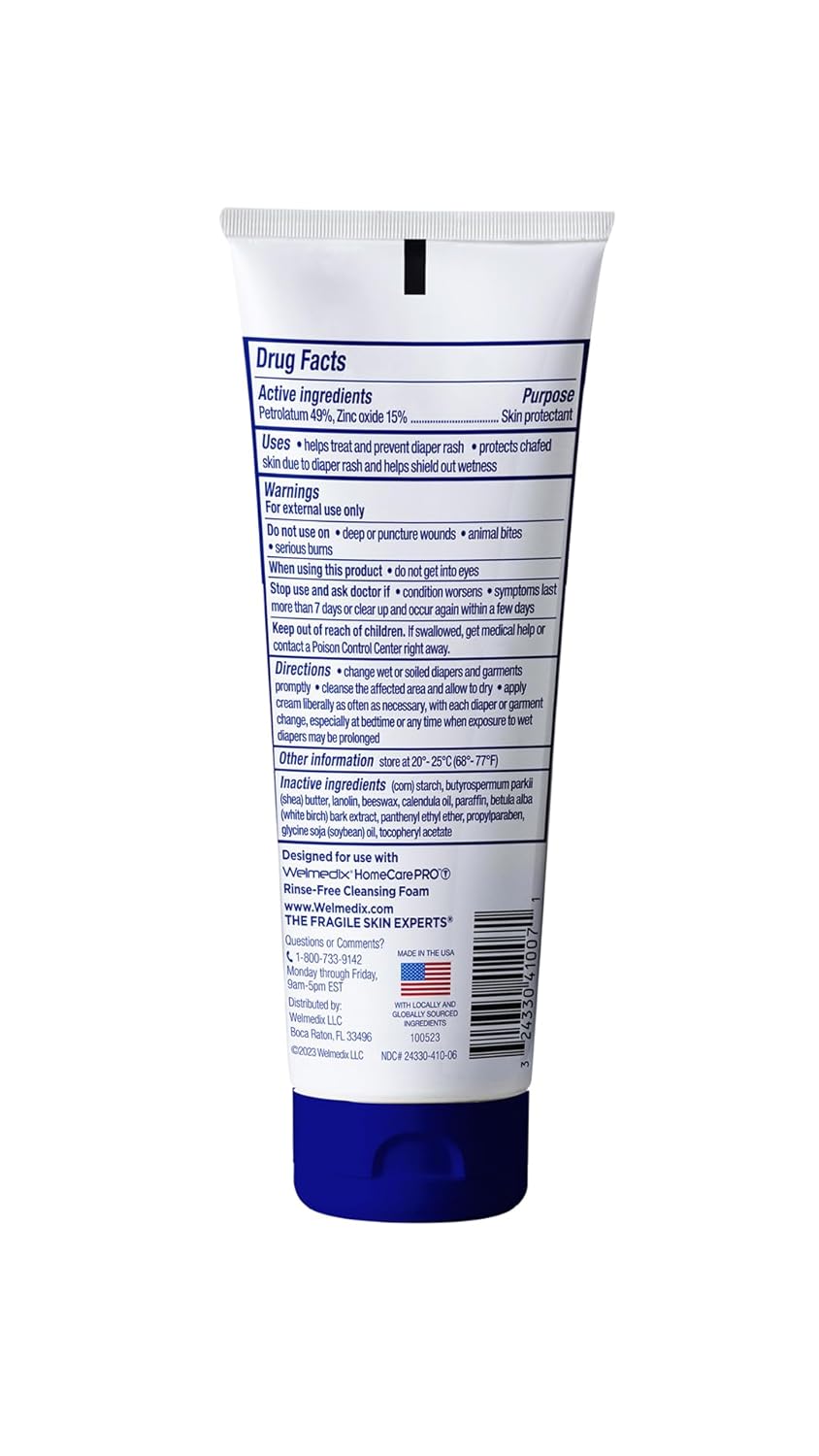 Rapid Relief Diaper Rash Cream with Zinc Oxide, Hospital Grade Barrier Cream for Adults, and Babies with Fragile or Sensitive Skin (4oz Tube, Pack of 5)