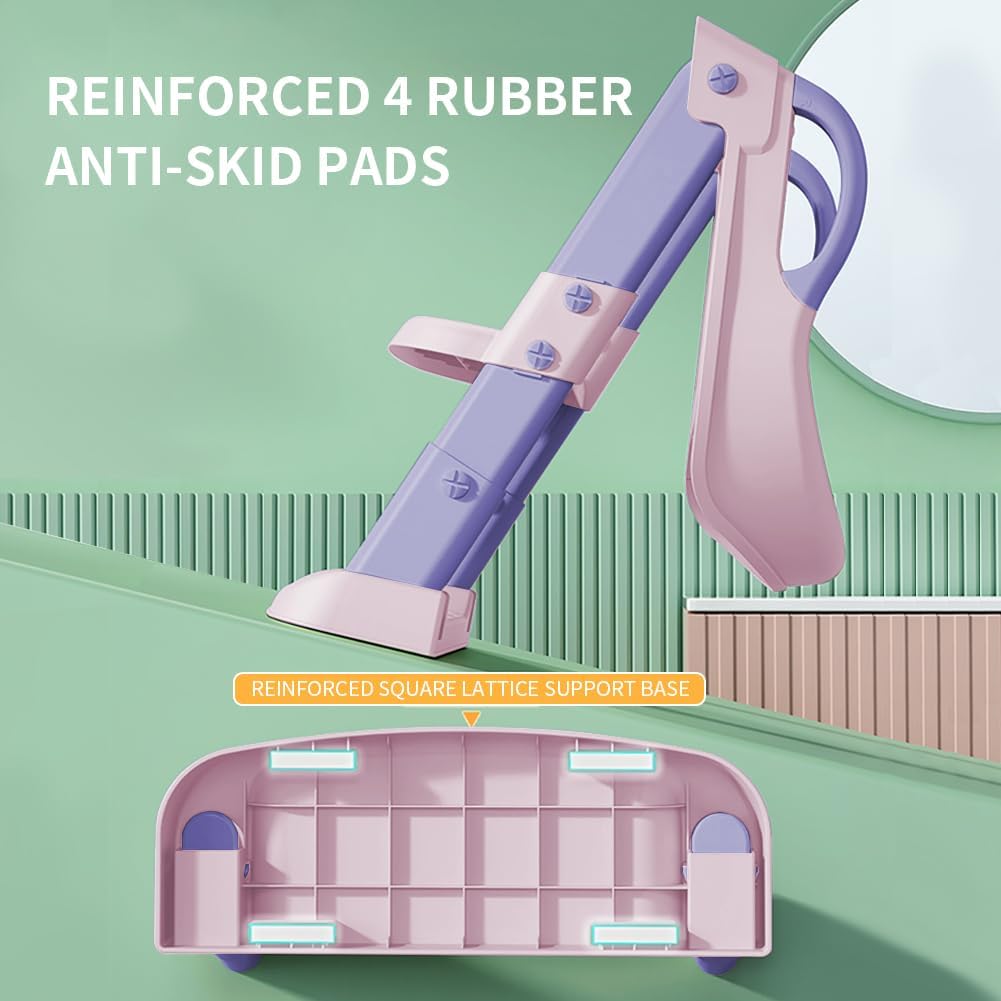 Potty Training Toilet Seat For Boys Girls, Toddler Toilet Seat With Step Stool Ladder, Foldable Toddler Potty Seat For Toilet With Non-Slip Design, Adjustable Height (Purple & Pink)