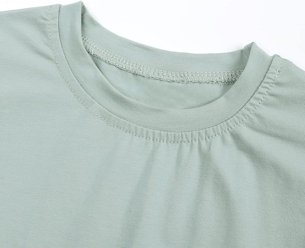 Baby Boys Girls Cotton T-Shirts 3Pack Solid Color Short Sleeve Tee Summer Crewneck Tops for Toddler Kids