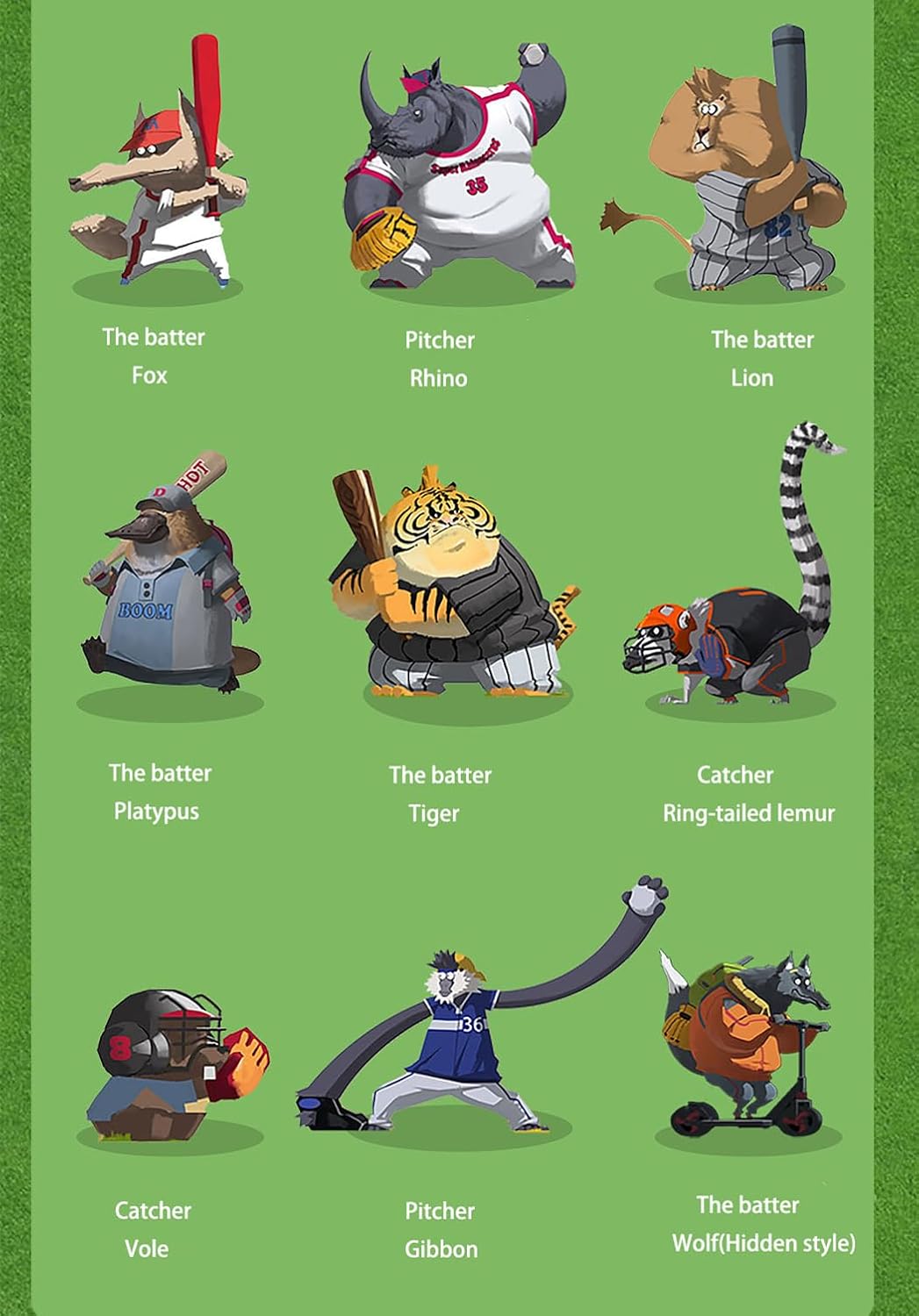 Animal Baseball Team Series Blind Box Figures 1PC Random Art Cute Sport Collectibles Birthday Gift